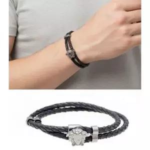26SS MEDUSA BRAIDED LEATHER BRACELET DG05579 DMTN D41UB 메두사 가죽 매듭 팔찌