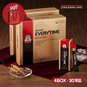 정관장 에브리타임 오리지널 6년근 홍삼정 스틱형 액상 30일분 4박스