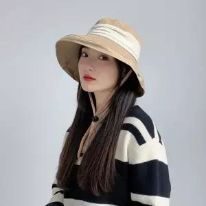 [하프클럽/]데일리 면 버킷햇 브라운 스트랩 벙거지 모자 등산 사파리햇