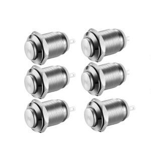 6피스 12mm 래칭 푸시 버튼 스위치 방수 On Off 3A 250V AC 스테인레스 스틸