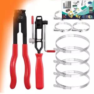 10pcs 자동차 CV 조인트 부트 클램프 공구 세트 - 스테인리스 스틸 내구성 강 단일 이어 호스 플라이어