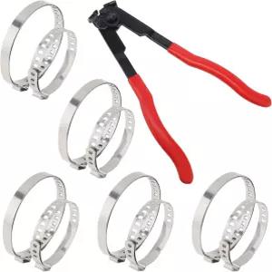 10PCS 스테인리스 스틸 크림프 밴드가 장착된 ePathChina CV 부트 클램프 플라이어 소형 및 대형 범용