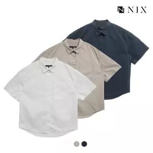 [NIX]여)기본카라 턴업 오버핏 반팔셔츠(FNQMCSH501P)