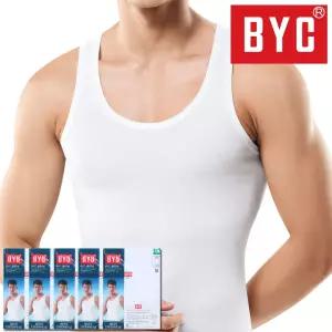 BYC 남성 조끼 민소매 나시 순면 런닝 5매 (90-110)