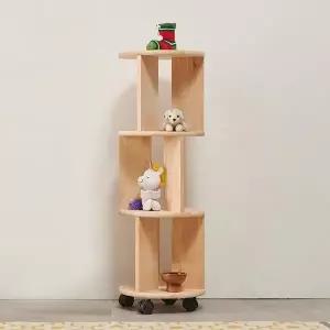H6712 3단 고무나무 원형 이동선반 1color