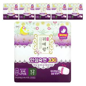 쏘피 바디피트 귀애랑 안심숙면 330 오버나이트 소피 생리대 33cm SOFY 72개입