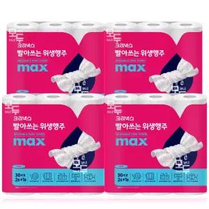 크리넥스 빨아쓰는 위생행주 MAX (36매x2롤+1롤)x4팩 /키친타올