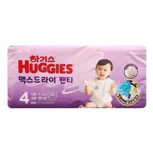 하기스 맥스드라이 팬티형 기저귀 대형 4단계 팬티 공용 42매