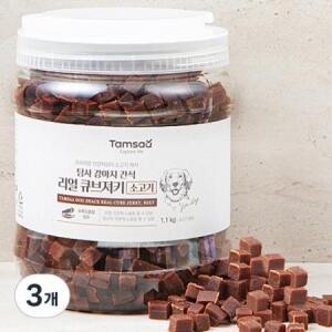 탐사 강아지 간식 리얼 촉촉 큐브 져키, 소고기, 1.1kg, 3개 one option