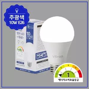 비츠온 벌브 LED 전구 램프 1등급 10W 주광색 E26 A60 10개입