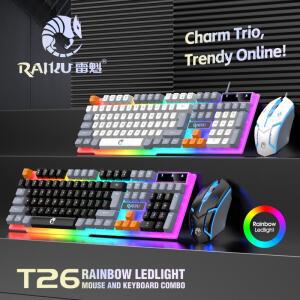 단일 키보드  마우스 RAIKU T26 3톤 발광 유선 기계식 터치 게임용 세트