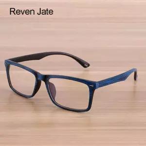 Reven 안경 남성과 여성 unisex 나무 패턴 패레트로 광학 스펙타클 프레임 빈티지