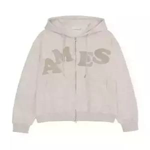 아메스 월드와이드 amesworldwide BIG TYPO HOODIE ZIP UP OATMEAL
