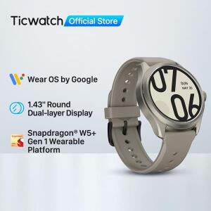 TicWatch Pro 5 사암 착용 OS 스마트워치, 내장 100 + 스포츠 모드, 5ATM 방수 나침반 NFC, 80 시간 배터리