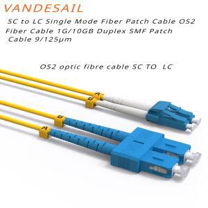 VANDESAIL SC to LC 단일 모드 광섬유  케이블 1M 1G/10GB 듀플렉스 SMF 9/125 μm