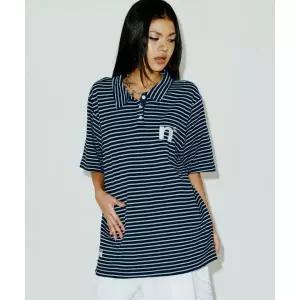 NYXX OVERSIZED WING POLO SHIRT BLUE
