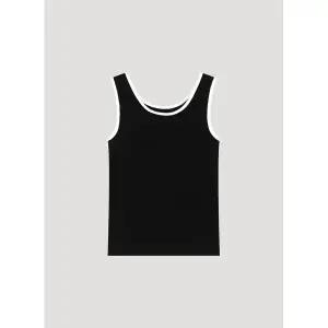 [롯데백화점]리스트 배색 골지 슬리브리스 탑 TWJTSP62110