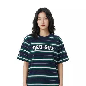 MLB 공용 스트라이프 오버핏 반팔티 3ATSV0353-43NYS