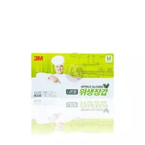 3M 니트릴 위생장갑 흰색 M 100매 주방장갑 셰프장갑