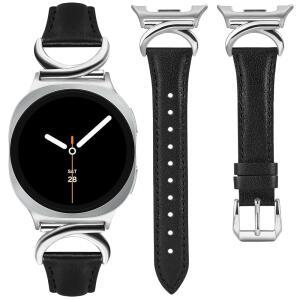 미니 가죽 밴드 삼성 갤럭시 워치 8 40mm 44mm / 클래식 46mm 8개와 호환되며, 갭 없음 원클릭 슬림 얇은 드레시 스트랩과 C자형 금속 버클 여성, 다른 모델은 제외됩니다