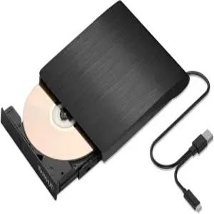 노트북용 마하움 외장 DVD 드라이브 USB 30 및 USBC CD/DVD 라이터 버너 휴대용 리더 PC용 플러그 앤