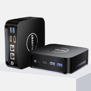 FUNYET 미니 데스크탑 컴퓨터, PC 게이밍 앨더 RAM 16GB 프로 디스플레이 N95(최대 3.4GHz), 4K 레이크 11 윈도우 12세대 SSD, 블랙 DDR4 PC, 지원, 인텔 512GB