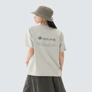 매장정품  어패럴 SNOW PEAK APPAREL S26MUFTS24GY 에어로쿨 우븐 패치 반팔 티셔츠 S