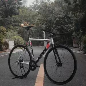 새로운 53/55/58CM 브러시드 실버 7005 알루미늄 합금 프레임 및 휠 픽스드 기어 자전거 싱글 스피드 픽시