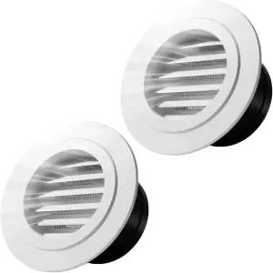 2팩 4인치(100mm) ABS 원형 소핏 구 외부 및 내부 커버 욕실 배기 팬 주방 차고 사무실 가정용