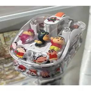 투명 무선 블루투스 마우스 DIY 조명 무소음 작업용