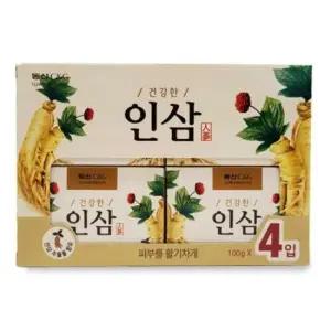 오곡비누 식물성 팜유 인삼추출물 건강한 인삼비누 4개입