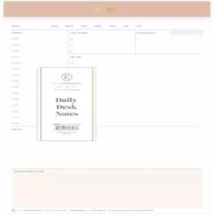 블루 스카이 데스크 노트 7인치 x 9인치 날짜가 지정되지 않은 일일 메모장 천공된 페이지 찢어진 트림