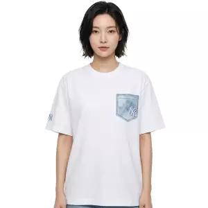MLB 공용 데님라이크 포켓 오버핏 반팔티 3ATSM0753-50WHS