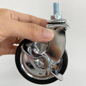 4개 3인치 회전식 M8x15mm 헤비듀티 크롬 도금 캐스터PP 무소음 바퀴 포함 가구, 카트, 레스토랑 트롤리용