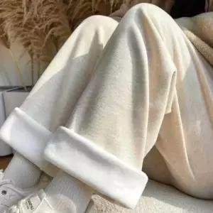 밴딩팬츠 기모 와이드 플리스 팬츠 여성 롱와이드 WFLVILI