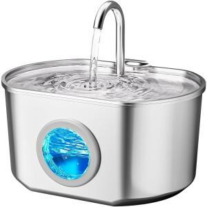 고양이 분수 스테인리스 스틸: 73온스 / 2.2L 고양이 분수 - 내부 반려동물 급수기 - 자동 개 급수 디스펜서 볼 - 반려동물 사료 및 급수 용품