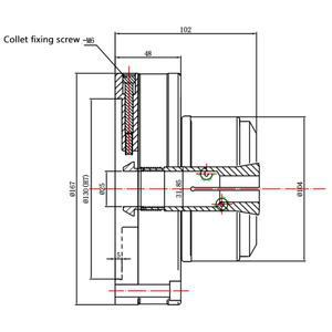 5C 콜릿 회전식 공압 선반 콜렛 포함) CNC 외부 클립 내부 중공 공기 척