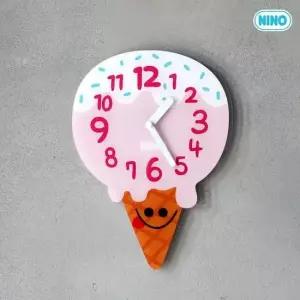 캐릭터시계 니노타임 무소음 아크릴 벽시계 (아이스크림 대)