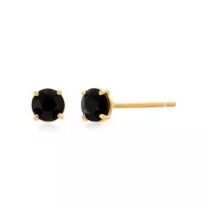 [비앤비골드] 당일발송 14K 에센셜 블랙큐빅 3mm 침귀걸이 한쌍 KNE41976