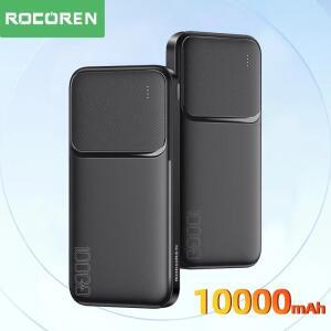 Rocoren 보조베터리 10000mAh 휴대용 충전기 외장 배터리 PoverBank 10000 iPhone Xiaomi mi POCO 용 고속