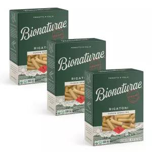 Bionaturae 리가토니 파스타 누들 듀럼 세몰리나 코셔 고단백 비GMO USDA 이탈리아산 제작 6온스 3팩