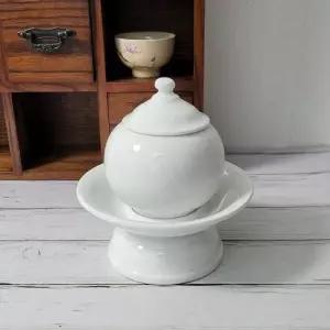 옥수잔 백자 당초문 옥수 그릇 S 제수용 불교용품 250ml