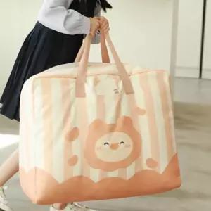 침구 보관함  톤 줄무늬 귀엽고 패턴 디자인 사랑스러운 가방 깔끔한 낮잠이불 파우치형