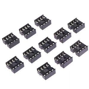 20개입 DIP-8PIC 원형홀 8핀 2.54MM DIP IC 소켓 어댑터 솔더 타입 칩 베이스 회로 커넥터