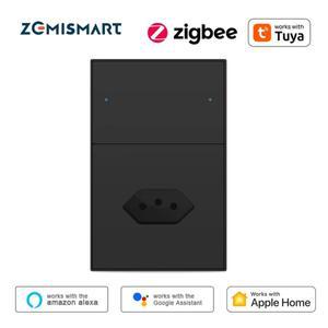 Zemismart Zigbee 2 Gang 스마트 라이트 스위치  10A 브라질 소켓 110V 220V 콘센트  Tuya Home Smart Life