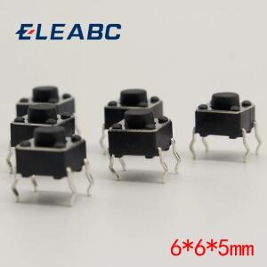 50 개/몫 6x6x5MM 4PIN G90 촉각 택트 푸시 버튼 마이크로 스위치 직접 셀프 리셋 DIP 상단 구리 러시아