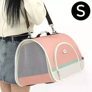강아지이동가방 강아지가방 캐리어 애견 고양이 S 사이즈 핑크