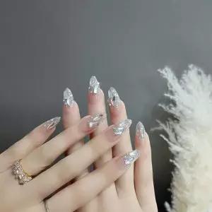 [하프클럽/]다이아 셀프 네일 아트 세트 24pcs 웨딩 젤 네일 디자인