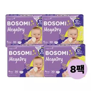 보솜이 메가드라이 팬티기저귀 대형 공용 30개입 x 4+4팩
