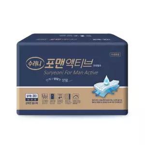 수려니 포맨 패드 일자형 180매 30매X6팩 액티브 남성 환자기저귀 시니어기저귀 용 속기저귀